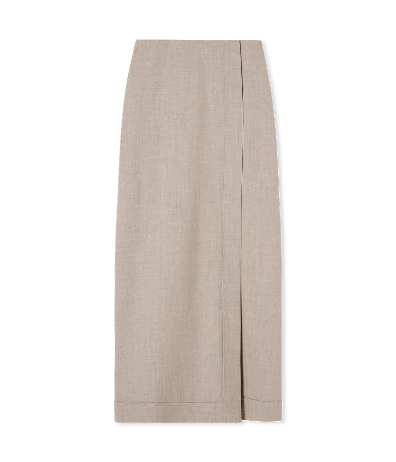 THE JOAN WRAP SKIRT- ALMOND