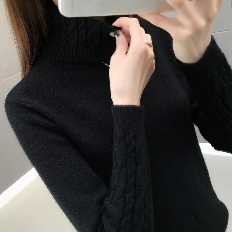 V-Design Turtleneck Sweater