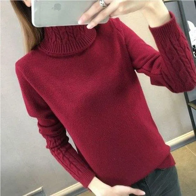 V-Design Turtleneck Sweater