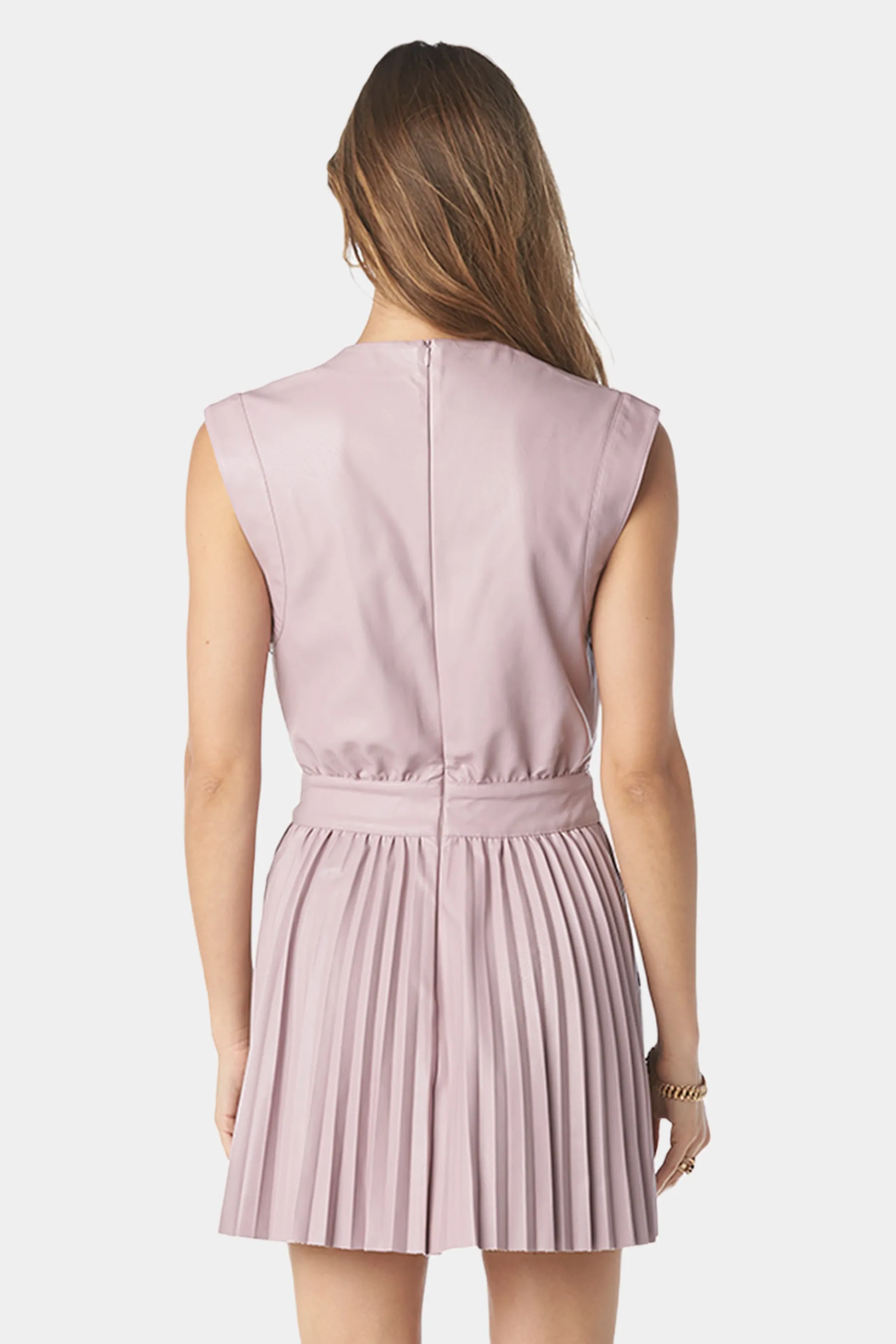 V-Neck Pleated Dress