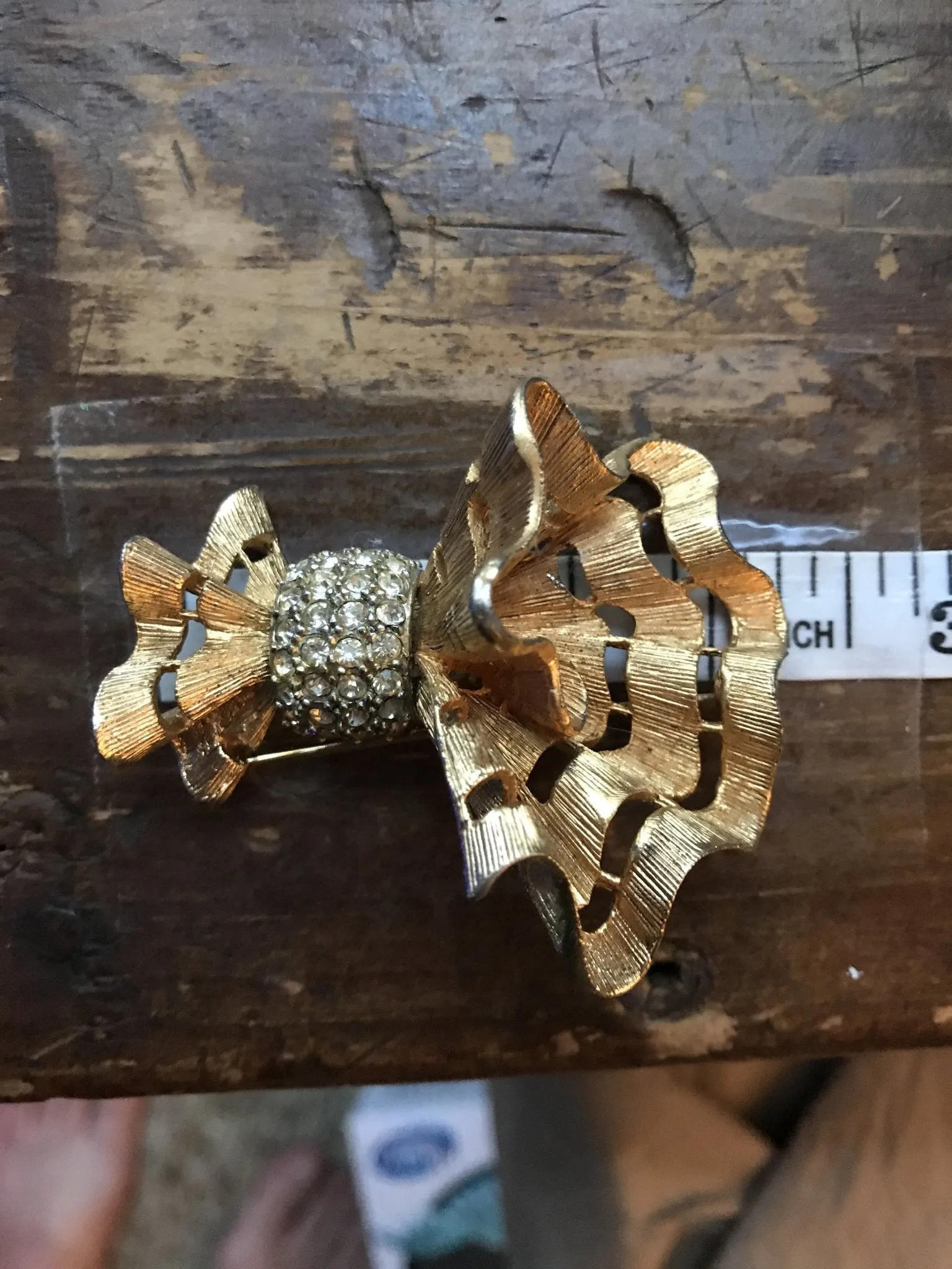 Vintage Hattie Carnegie Brooch. Asymmetrical Bow quite a statement piece. Possible Necklace?