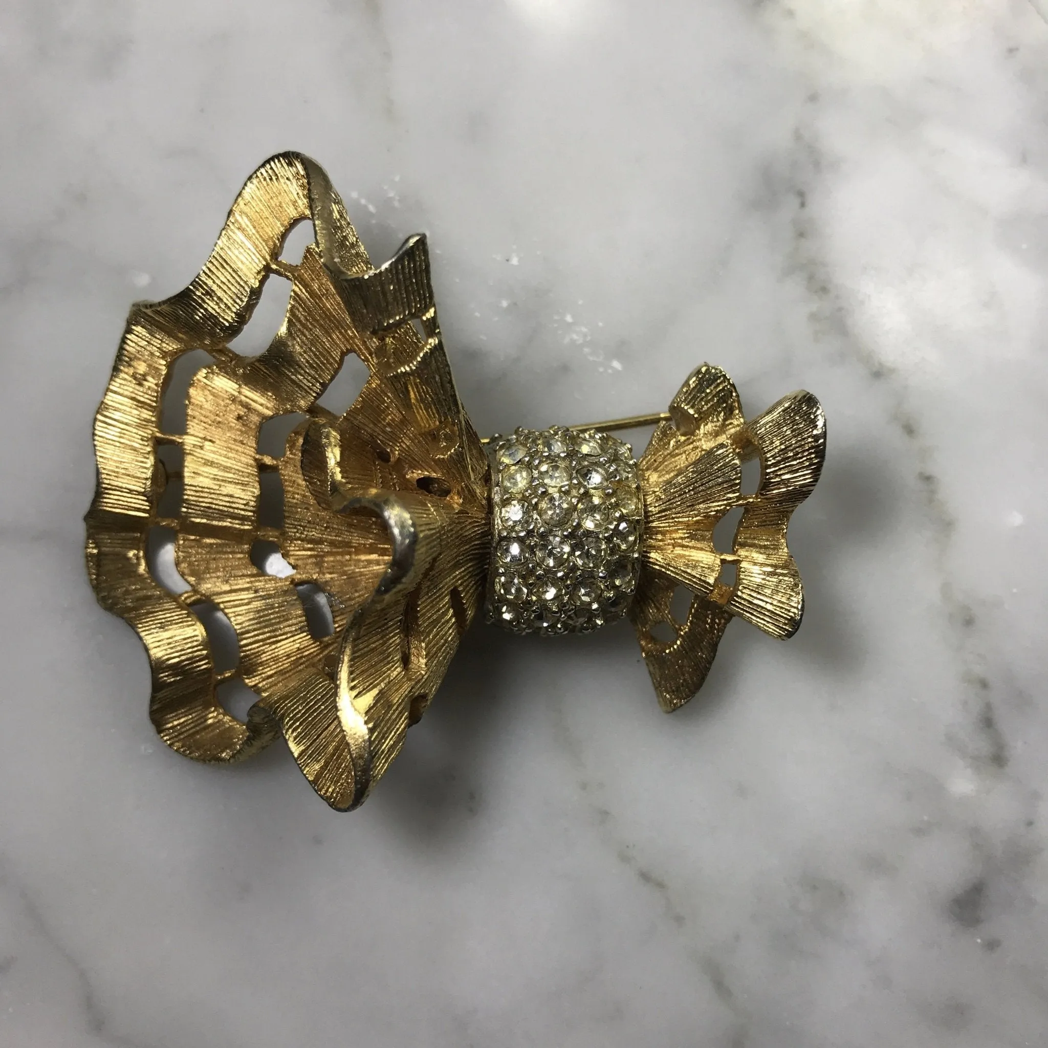 Vintage Hattie Carnegie Brooch. Asymmetrical Bow quite a statement piece. Possible Necklace?