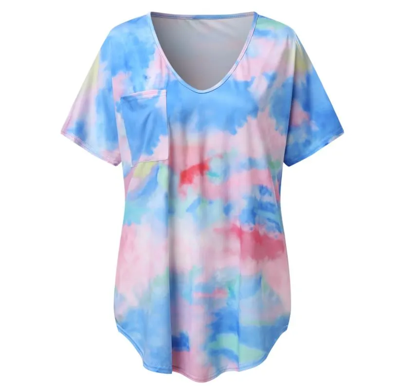 Women Casual Printing Shirts Short Sleeve Loose Tee Top S3503214