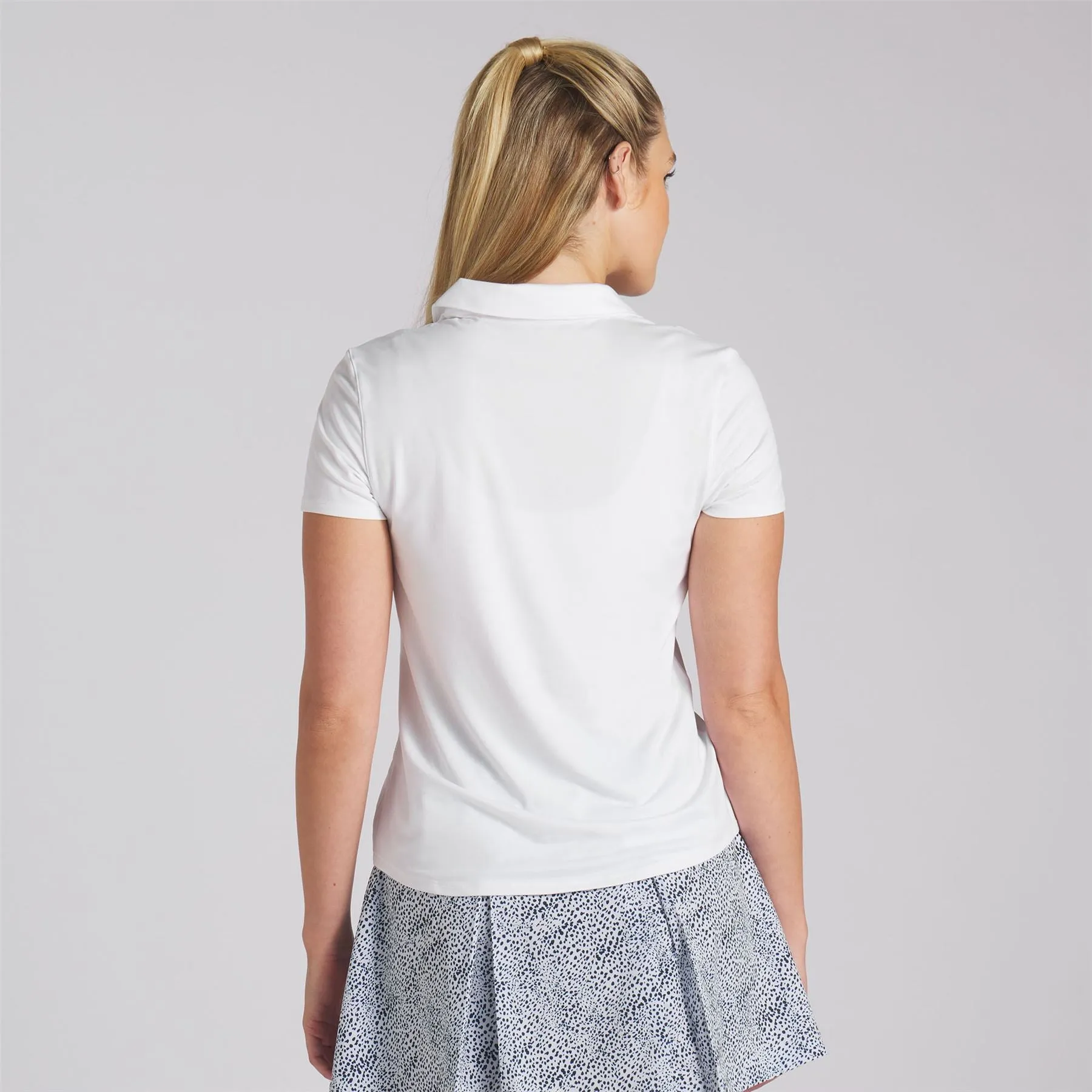 Womens Cloudspun Piped V-Neck Polo White - SS24