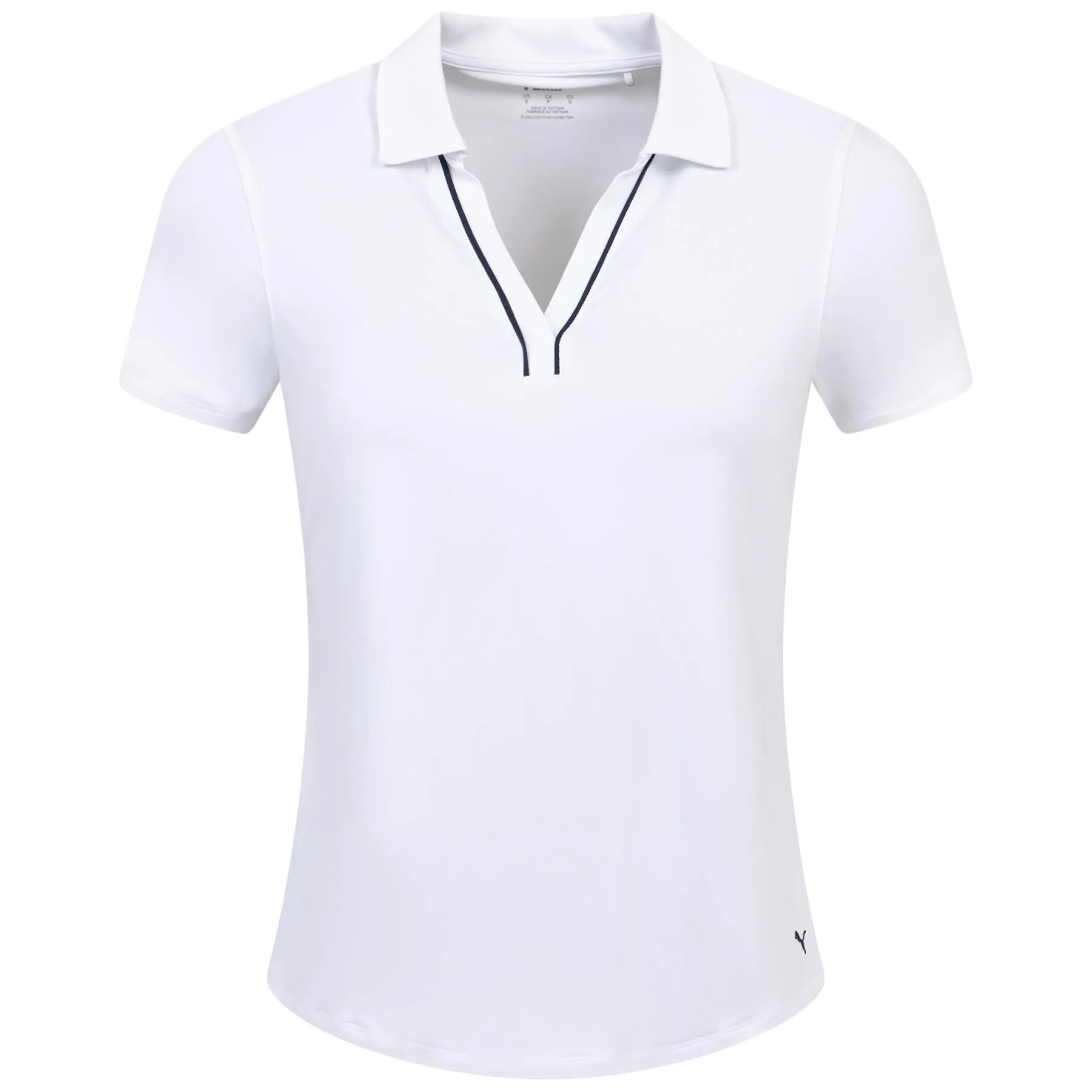 Womens Cloudspun Piped V-Neck Polo White - SS24