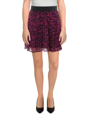 Womens Dot Print Logo Waist Pleated Skirt