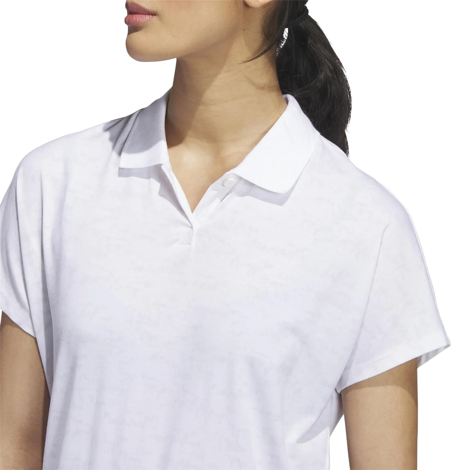 Womens Go-To Printed Polo White Melange - SU23