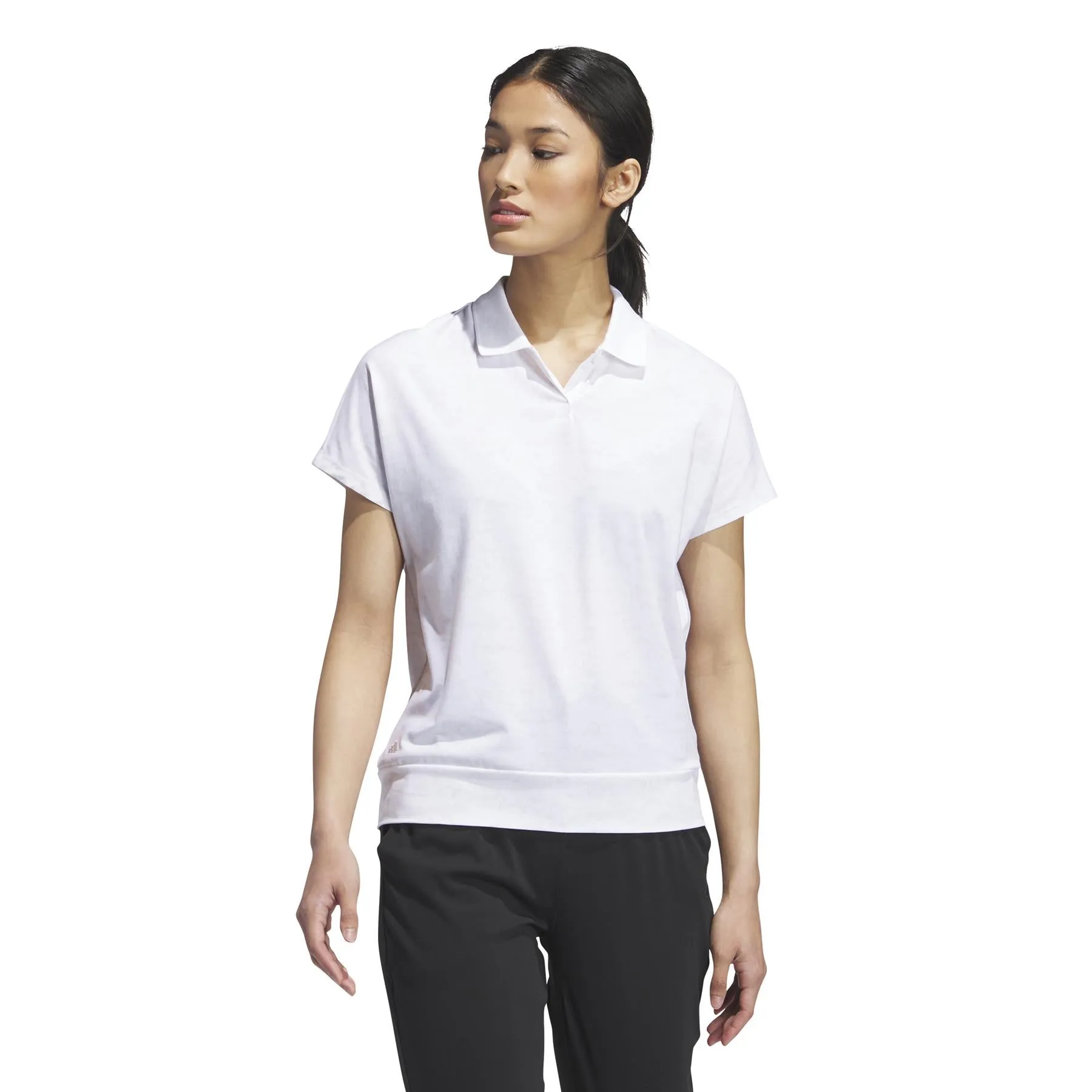 Womens Go-To Printed Polo White Melange - SU23