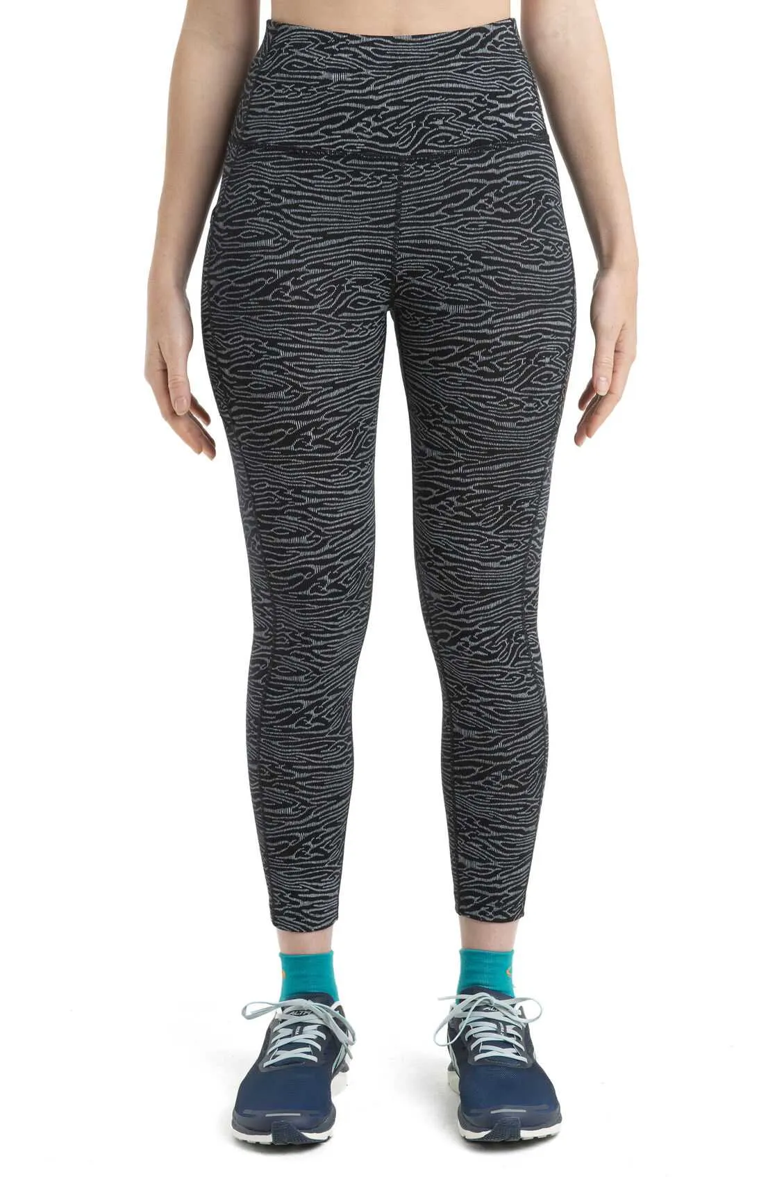 Womens Merino Fastray High Rise Tights IB Topo Lines