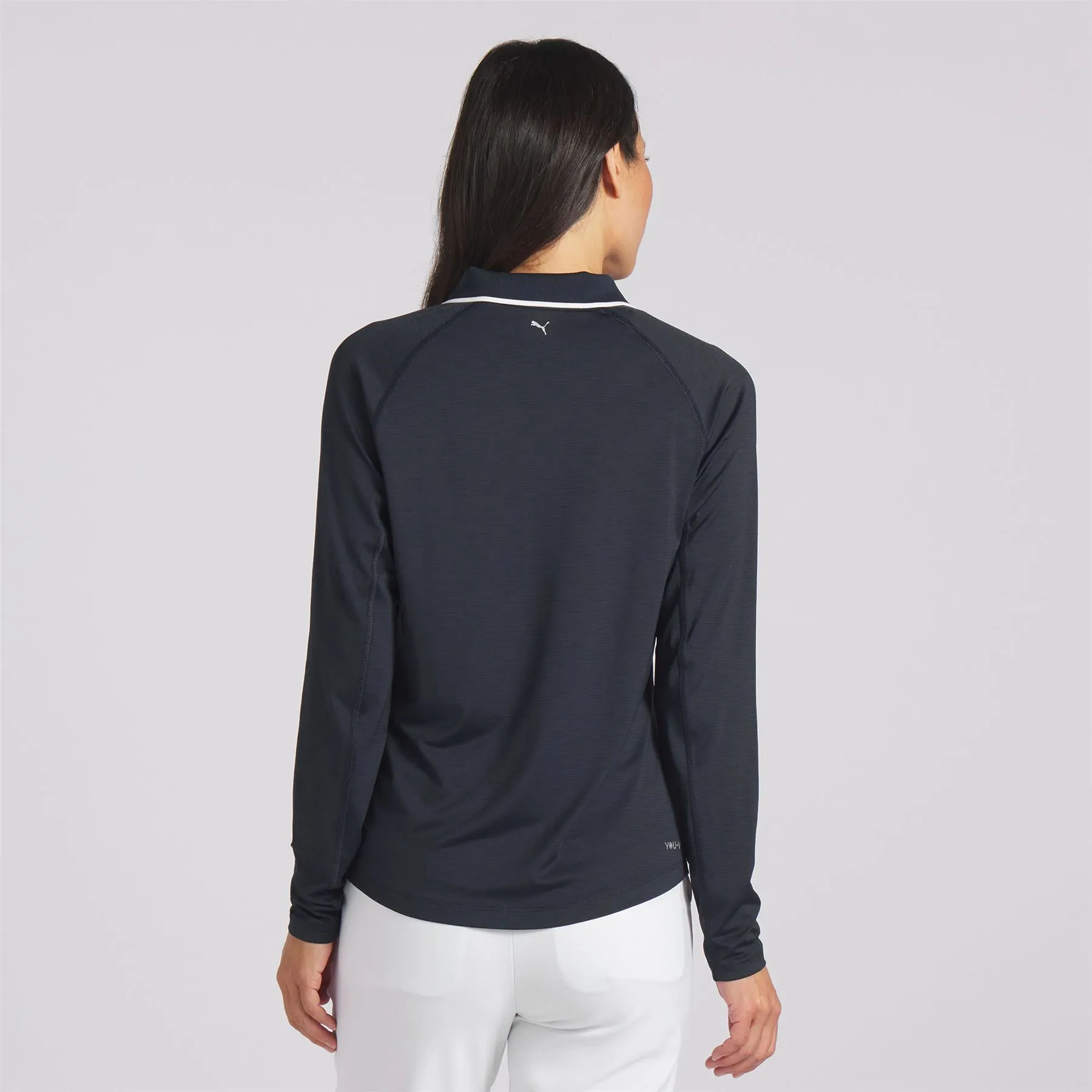 Womens You-V Long Sleeve Quarter Zip Polo Navy - SS24