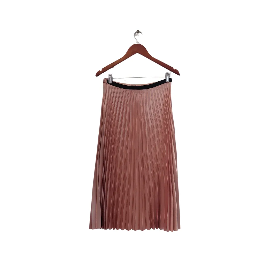 ZARA Pink Shiny Pleated Midi Skirt | Gently used |